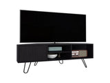 TV Stand, 1 Door, 3 Shelves, 4 Legs, Black B097P350288