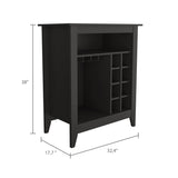 ZUN Essential Bar Cabinet, One Open Shelf, Six Built-in Wine Rack, One Drawer -Black B07091856