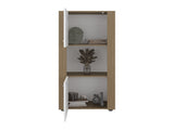 Kasaan Bookcase with Upper and Lower Doors, Open Display Shelves and Vertical Storage Design, B097P474311