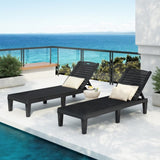 2-Piece Outdoor Chaise Lounges Resin Pool Lounge Chairs Outdoor Chaise Lounge Chair Set with N719P293384B
