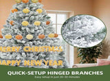 6 ft Pre-lit Snow Flocked Artificial Christmas Tree with 880 Branch Tips, Green 93187612