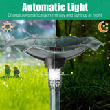 ZUN Outdoor Solar Lighted Pedestal Bird Bath Fountain Decoration with Planter and Feeder, Decorative 76357457