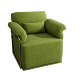 360 Degree Square Swivel Accent Sofa Chair,Fluffy Fabric Lounge Wide Upholstered Reading Chair with W2012P319075