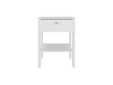 Nightstand, 1 Drawer, 1 Shelf, 4 Legs, White B097P369424