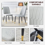 ZUN Light gray dining chairs and room chairs. PU material and metal legs, suitable for kitchen, W1151P147208