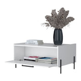 Glendale Coffee Table with Flip-Down Door in Melamine, White B128P244985
