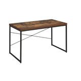 Industrial Style 1pc Writing Desk Wooden Weathered Oak Finish Black Metal Frame Laptop Table Home B2741P335212