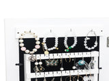 Jewelry Mirror Cabinet PVC Wood Grain Coating Photo Storage Damp-proof, White 95037170