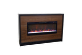 Aria 62 inch Fireplace Mantel, Minimal Assembly, Black and Walnut Finish B108P292262
