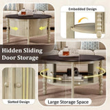 Vintage Round Coffee Table Storage in 30.3" for Living Room, Mid Century Modern Cocktail Table N735P277387K