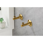 ZUN 6 Piece Brass Bathroom Towel Rack Set Wall Mount W2287P169768