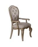 Beige and Antique Taupe Arm Chair with Button Tufted B062P209240