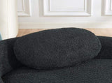 Modern Oval Single Lazy Sofa Chair with Integrated Backrest, Side Armrest and Pillow, Compact W487P456130