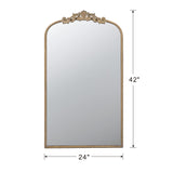 ZUN 24" x 42" Gold Arch Mirror, Baroque Inspired Wall Decor for Bathroom Bedroom Living Room W2078123592