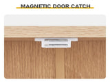 Natural wood finish, melamine-faced MDF, 23.6*11.81*31.5in, double-door bathroom tall cabinet 25744577