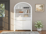 71" Fluted Tall Arched Pantry Cabinet with Adjustable Shelves, Elegant Display Storage with Hidden W2917P384723