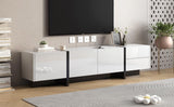 White & Black Contemporary Rectangle Design TV Stand, Unique Style TV Console Table 42184510