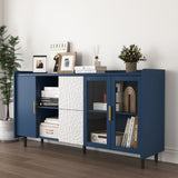 Modern Kitchen Pantry Cabinet , 55" Coffee Bar Cabinet with 2 Drawers, 2 Open W409P171575