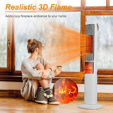 Fast Heating Oscillating Space Heater - 120&deg Wide Angle 30% Faster Warmth, 3D Flame, 5 Timer & 74413816