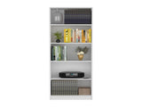 Vinton 4-Tier Bookcase with Modern Storage for Books and Decor, White B097P167418