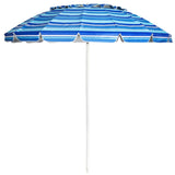 8 Ft Beach Umbrella With UV Protection 16-Ribbed Windproof Frame 67702970