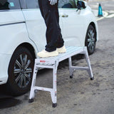 Aluminum Work Platform Large Size Step Stool Folding Portable Work Bench 40" Width Telescopic Feet W2529P185532