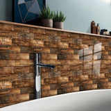 48 Pcs Wood Grain Wall Stickers Self Adhesive Stick On Backsplash PVC Peel And Stick Tiles For 54603393