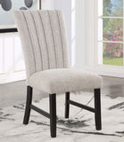 Unique Contemporary Gray Boucle Fabric Set of 2pc Dining Chairs Black Wooden Legs Parson Side Chair B011P234754