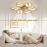 25.5In Ceiling Fan Titanium Gold with Light, Remote Control 3-Colour Temperature, 6-Speed Fanlight W1962P290691