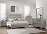 Rustic Design Gray Finish 1pc Chest with Storage Drawers Black Metal Hardware Bedroom Furniture B01146553