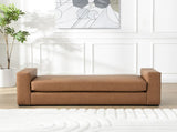 Stylish and Durable Brown Faux Leather Ottoman N769P426918D