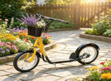 Orange 16" Inflatable Youth Scooter Kick Scooter with Adjustable Handlebars, Double Brakes, Front 45851904