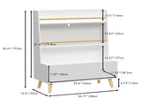 Kids Bookshelf, Book and Magazine Rack, Book Organizer, toy Storage Cabinet Organizer, White 50096524