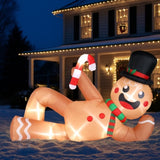 9.8 FT Lighted Christmas Inflatable Decoration, Large Inflatable Lying Gingerbread Man, Funny Blow 99519960