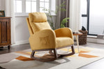 ZUN COOLMORE Rocking Chair, Modern Glider Chair, Recliner Armchair with Wood Legs and Side Pocket, W395P249075