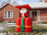 Rising Santa with Gift Box Inflatable 3.6ft, 190D Polyester Christmas Yard Decor with 2 LED Lights, 31245621