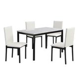 White Upholstered Side Chairs 4pc Set Black Metal Frame Casual Dining Room Furniture B011133384