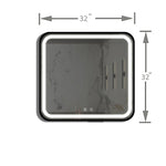 ZUN 32*32inch Bathroom Led Classy Vanity Mirror with focused backplane,Black aluminum alloy frame,High W1992P210906