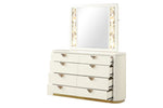 ZUN La Pierre Modern Style 8- Drawer Dresser Made with Wood and Gold Accents in Beige B009P270813