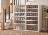 6-Tier Foldable Shoe Rack with Clear Doors, No-Tool Assembly Shoe Storage Organizer for Entryway 54367985