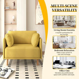 39" Modern Upholstered Accent Chair with Soft Cushions, Sleek Armrest Design and Sturdy Wooden Legs, N767P208311Y