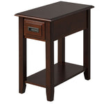 ZUN Dark Cherry 1-Drawer Accent Table with Shelf B062P209077