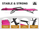 Portable Dual Purposes Extendable Folding Reclining Chair Pink 14453028