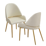 Dining Chair with PU Leather Beige color metal legs W50960340