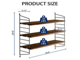 3-Tier Wall Shelves with Adjustable Shelf, Wood Storage Shelf Books, Room Decor, Hanging Shelf 29653601