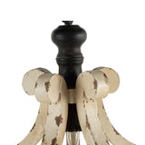 Farmhouse Chandeliar, Distressed White Pendant French Country Wood Chandelier for Living Room Foyer, W2078137031