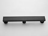 24 Inch Linear Shower Drain with Removable Square Patterned Grate, 304 Stainless Steel with Hair 49223719