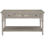 ZUN TREXM Classic Retro Style Console Table with Three Top Drawers and Open Style Bottom Shelf, Easy WF199599AAE