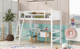 ZUN Solid Wood Twin Size Loft Bed with Ladder 67814583