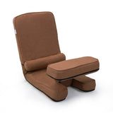 Multi-functional Foldable Sofa with Adjustable Angles and Pillow, Dark Brown W2181P293644